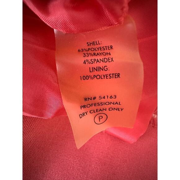 Calvin Klein Size 6 Ruffle Church Scuba Sheath Dress Peach Business Corporate - Picture 9 of 13
